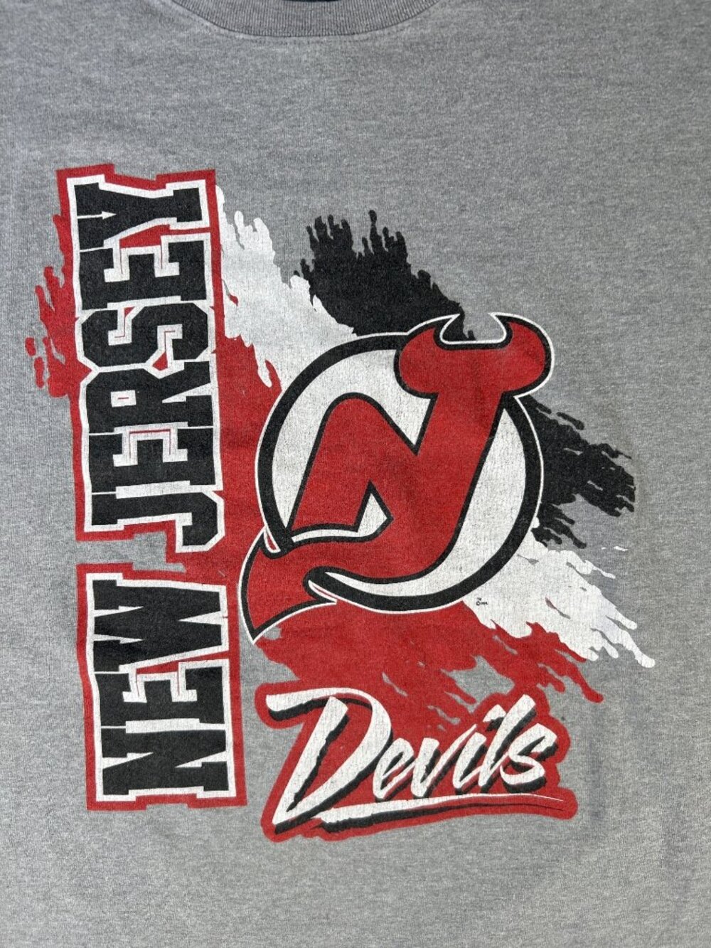 Mitchell & Ness New Jersey Devils T-Shirt 3XL Gray Cotton Blend Mens NHL Hockey